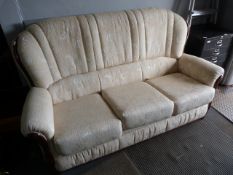 Cream Patterned Three Seat Sofa