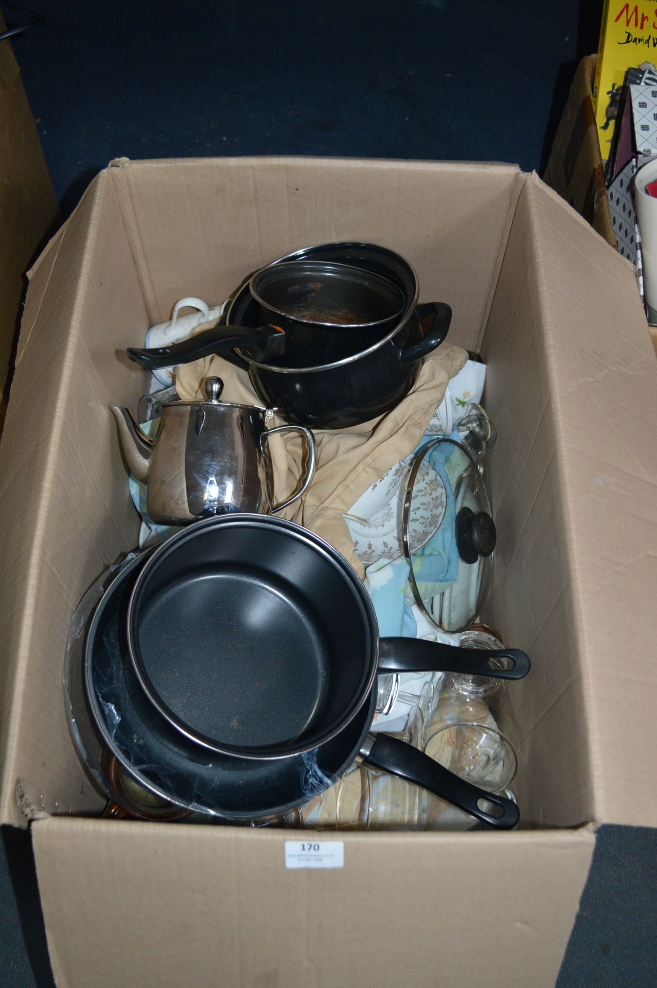 Large Box Containing Drinking Glassware, Dinnerwar