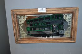 Framed Printed Mirror - London Tram
