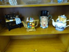 Four Novelty Teapots; Mad Hatter, Winnie the Pooh,