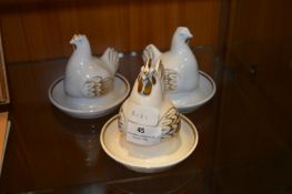 Royal Worcester Porcelain Egg Cups in the Form of