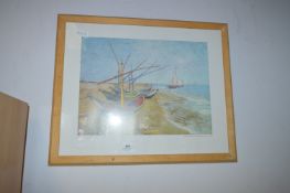 Framed Van Gogh Print - Fishing Boats