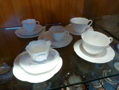 Shelley White Cups & Saucers