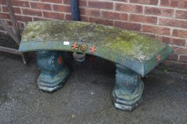 Concrete Garden Bench with Chinese Motif