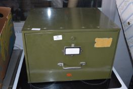 Green Metal Single Drawer Filing Cabinet