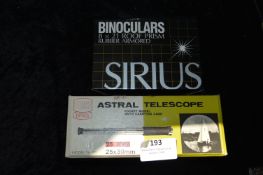 8x21 Binoculars and a 25x30 Pocket Telescope