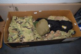 Box of Military Camouflage Clothing and Accessorie