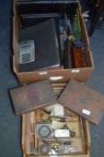 Box Containing Hand Tools, Cigar Boxes, Files and
