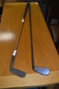 Two Vintage Golf Clubs one Wood Shaft one Metal