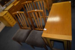 Teak Drop Leaf Dining Table with Four Chairs