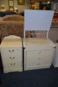 Melamine Three Drawer Chest, Side Cabinet and a Be
