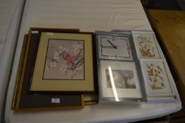 Selection of Framed Prints and a Wall Clock