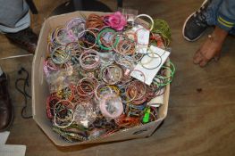 Box Containing a Large Quantity of Assorted Asian and Other Bangles and Bracelets