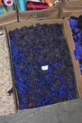 Box Containing Blue Woven Cord Button and Brown Rolled Ribbon Buttons