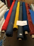 Four Rolls of Polyester Crepe Fabric Assorted Colours and Lengths