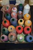 Twenty Cones of Assorted Polyester Threads