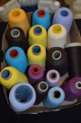 Sixteen Cones of Assorted Polyester Threads