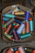 Box Containing Assorted Cones of 120 Cotton Thread