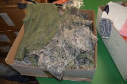 Box Containing 50 Assorted Girls Fashion Tops Including Camouflage and Pink Net