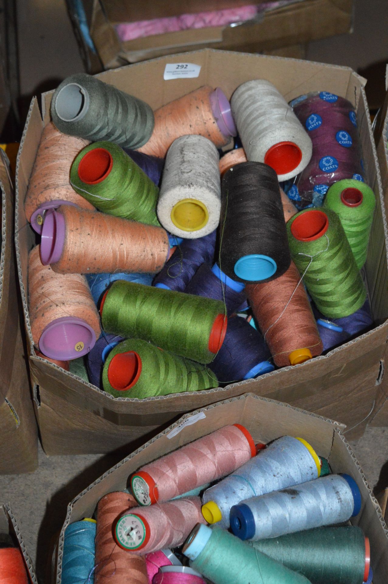 Box Containing Assorted Cones of 120 Cotton Thread