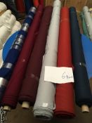 Four Rolls of Polyester Crepe Fabric Assorted Colours and Lengths