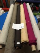 Four Rolls of Polyester Crepe Fabric Assorted Colours and Lengths