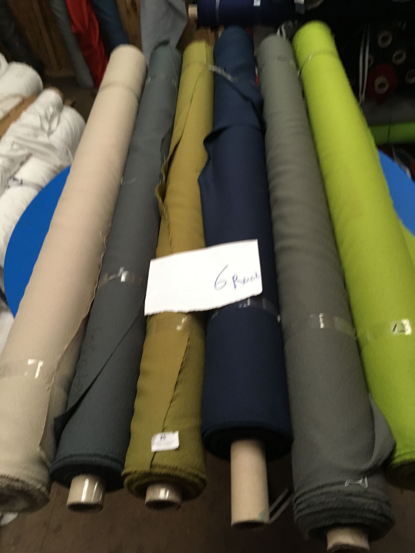 Four Rolls of Polyester Crepe Fabric Assorted Colours and Lengths