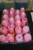 Twenty Rolls of Pink Polyester Thread