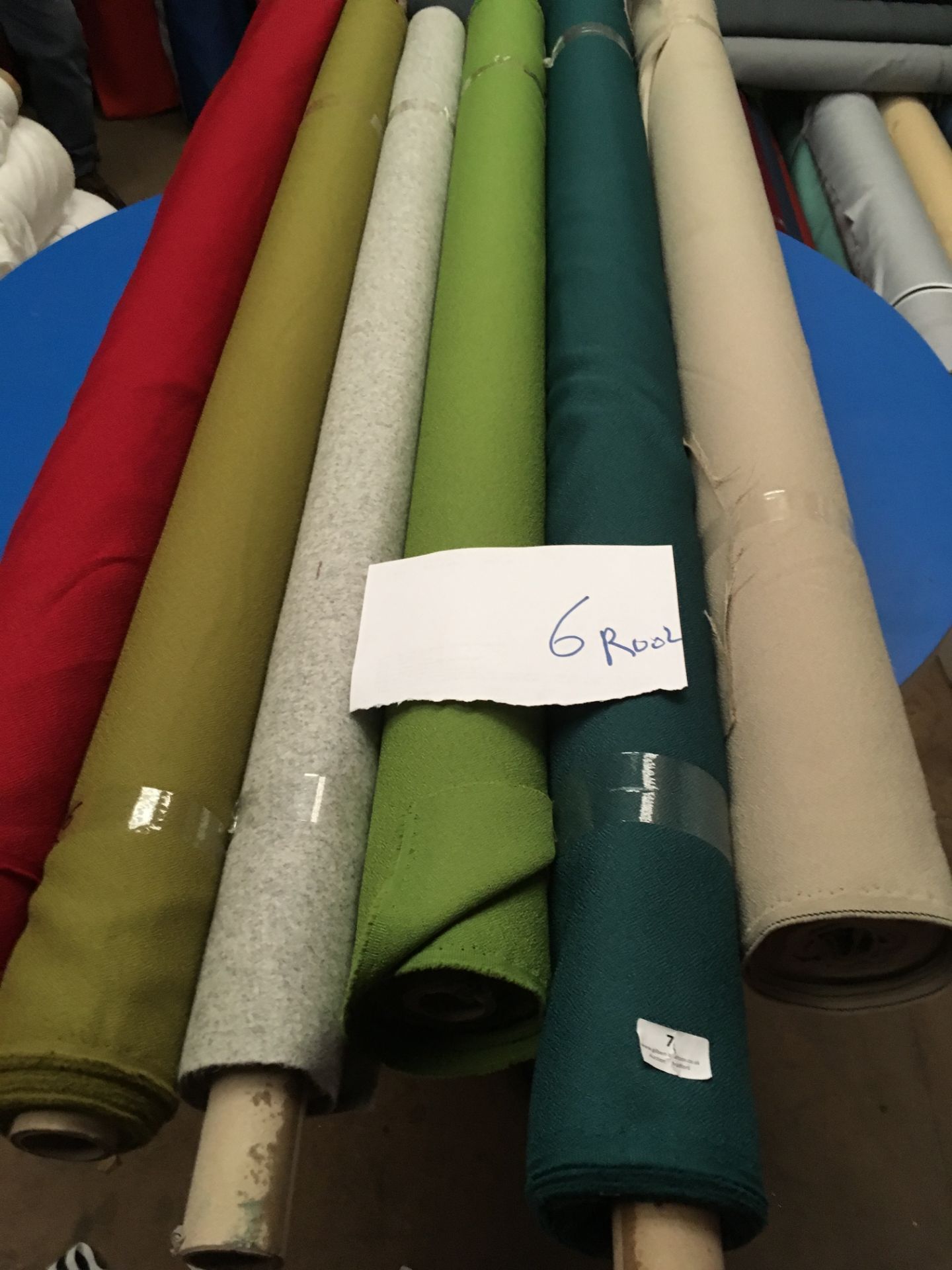 Four Rolls of Polyester Crepe Fabric Assorted Colours and Lengths