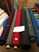 Four Rolls of Polyester Crepe Fabric Assorted Colours and Lengths