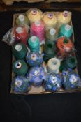 Approximately 20 Rolls of Mixed Polyester Threads