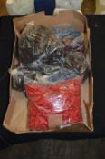 Box of Mixed Fastenings; Buckles, Woven Cord, Buttons, etc.