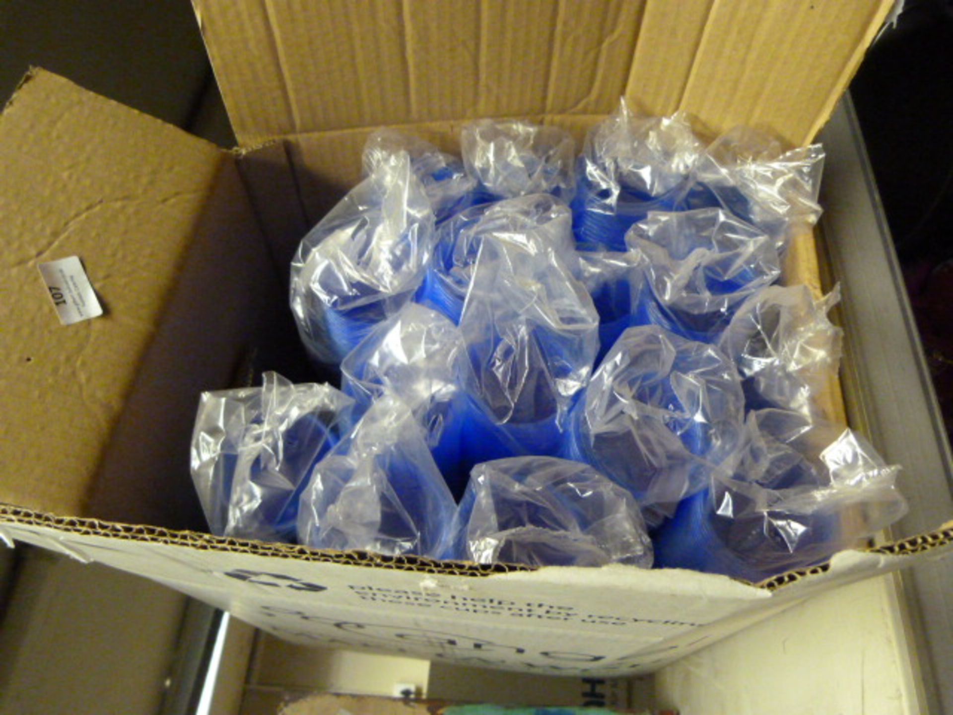 Box of Clear Plastic Disposable Cups