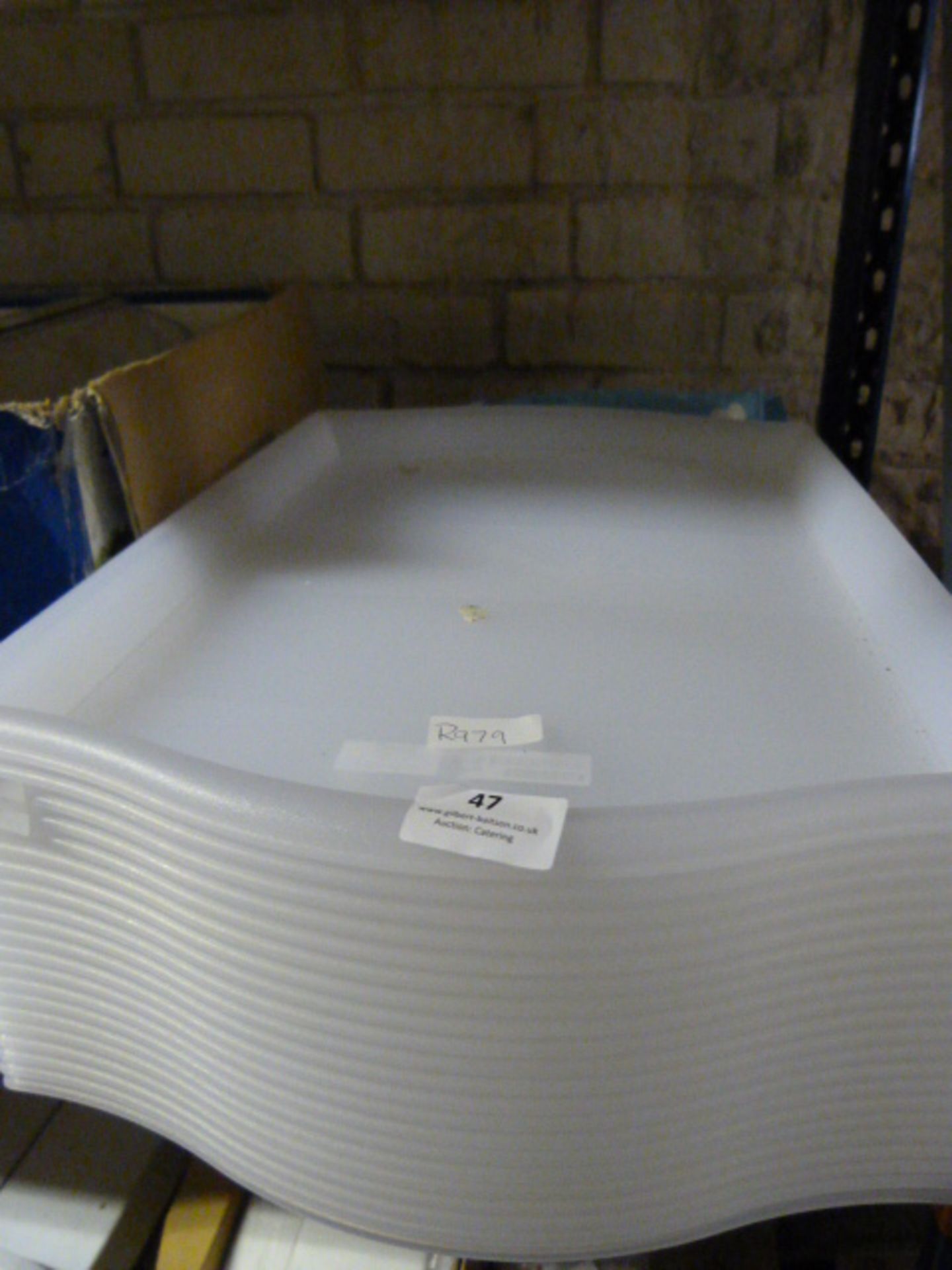 Twenty One White Plastic Trays