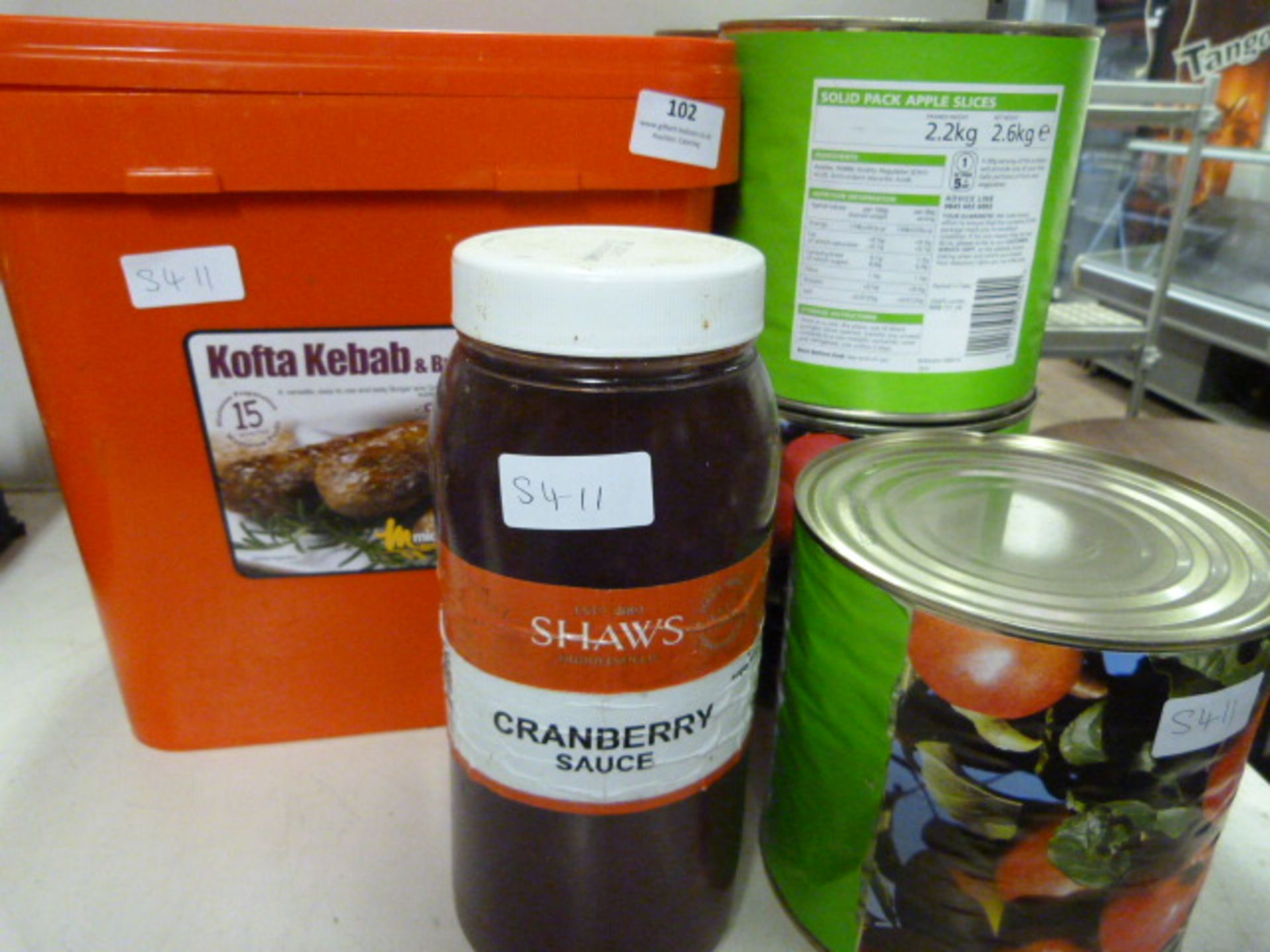 *5x2.2kg of Apple Slices, Kofta Kebab Burger Mix and Cranberry Sauce