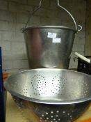 *Stainless Steel Bucket and Colander