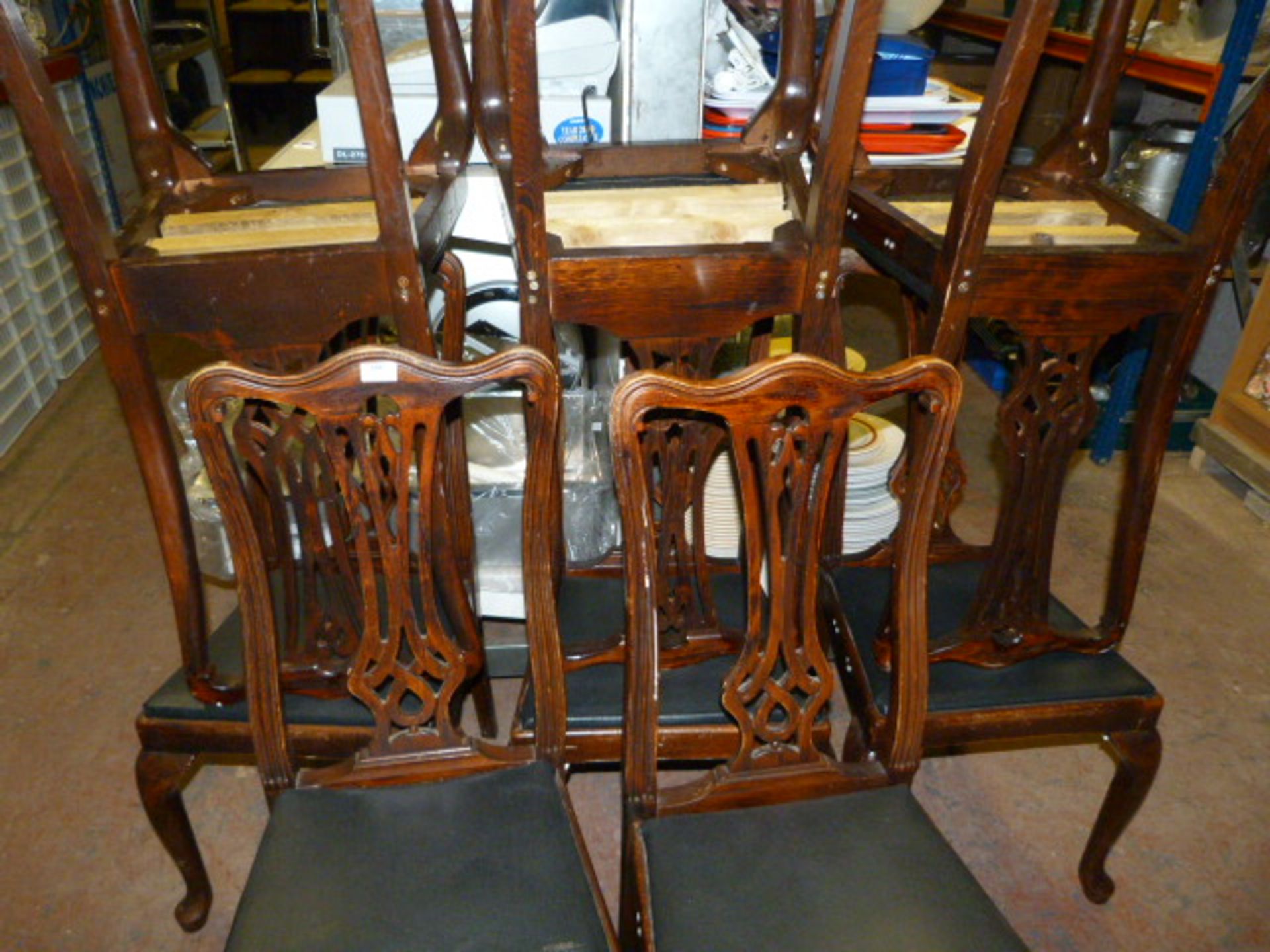Eight Highback Dining Chairs on Cabriole Legs with