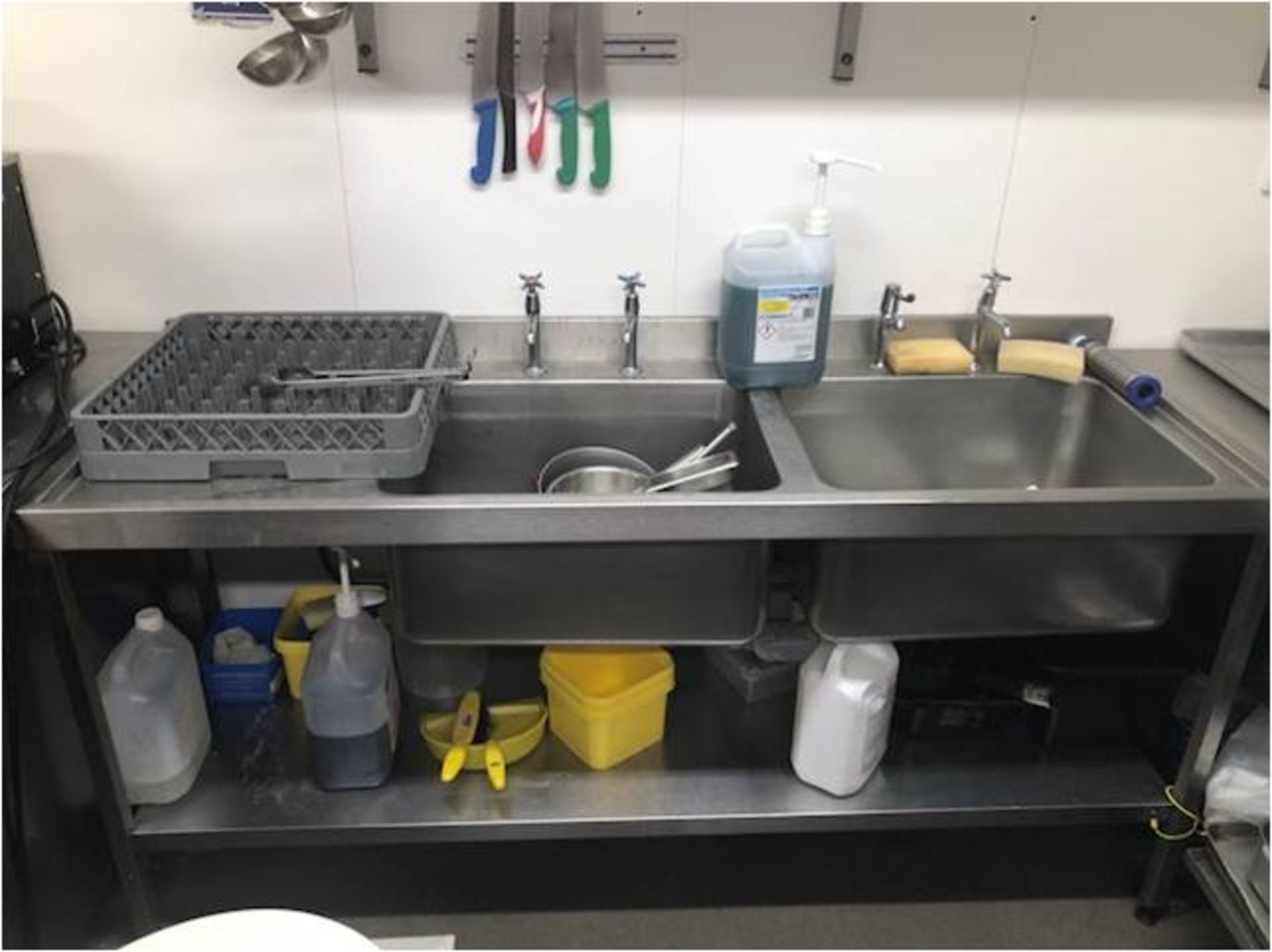 Stainless Steel Double Sink with Drainer and Under