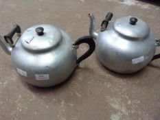 *Two Aluminium Teapots