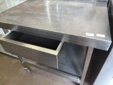 *Stainless Steel Work Table on Wheels with Shelf a
