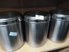 *Set of Three Storage Jars with Transparent Lids