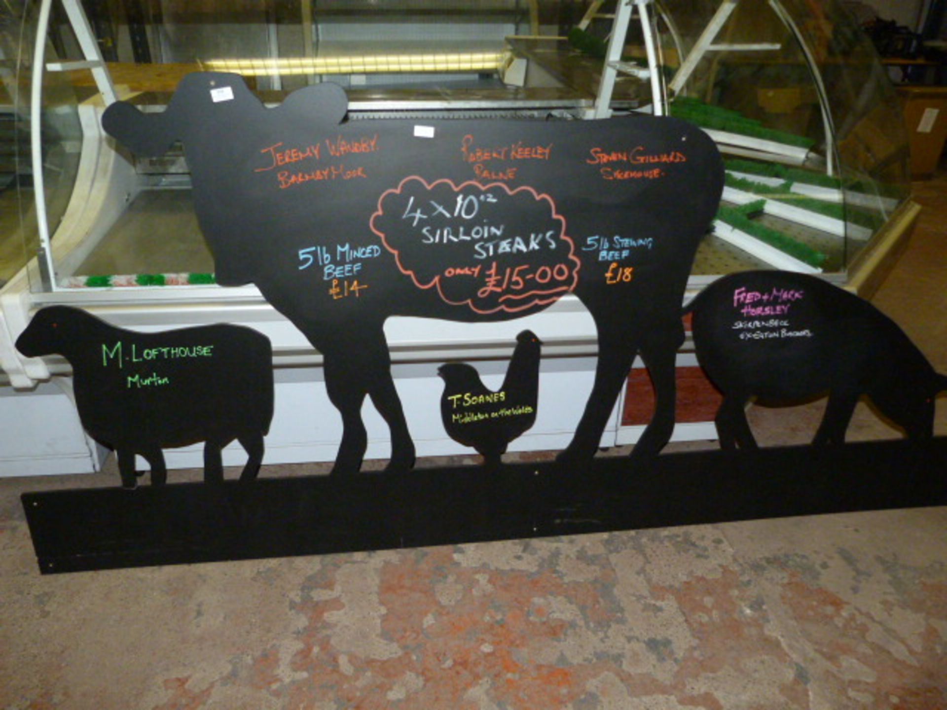 Chalk Board in the Form of Cow, Sheep, Chicken and