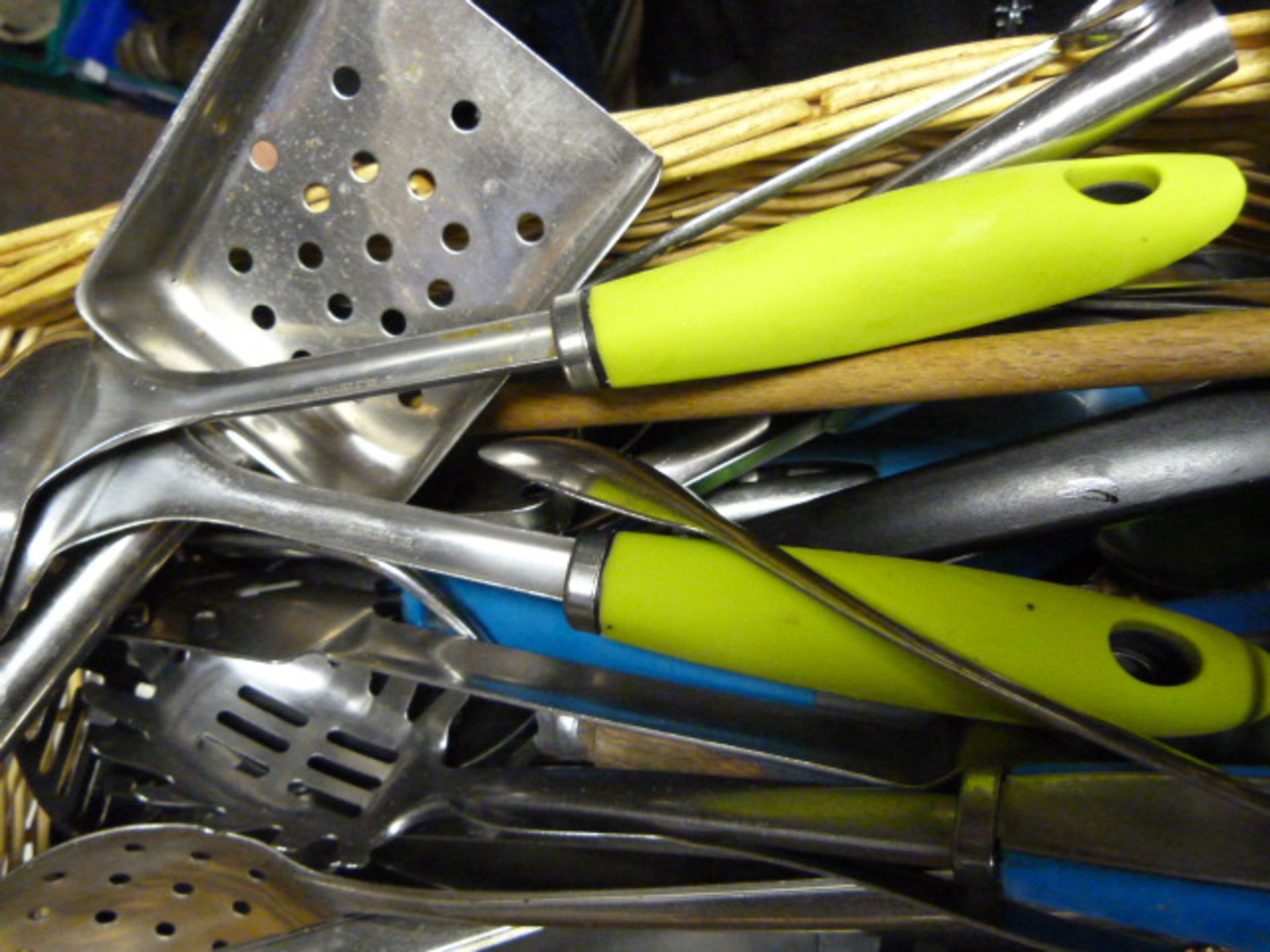 *Basket Containing Assorted Kitchen Tools