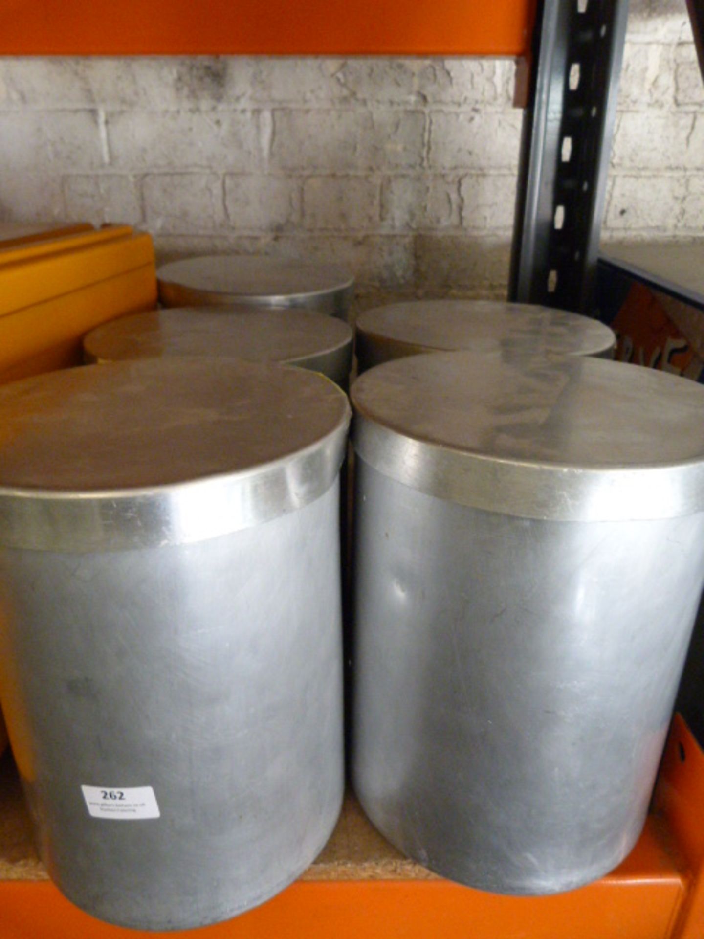 *Five Cylindrical Aluminum Storage Containers