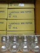 Four Boxes of 12 Light Bulb Pepper Pots