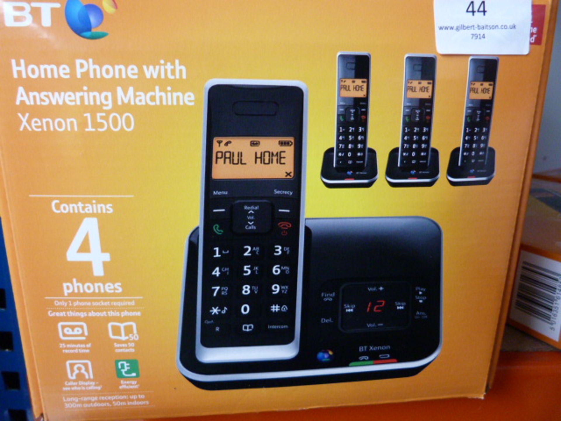 *BT Xenon 1500 Four Piece Cordless Telephone Set