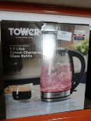 *Tower 1.7L Colour Changing Glass Kettle