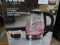 *Tower 1.7L Colour Changing Glass Kettle