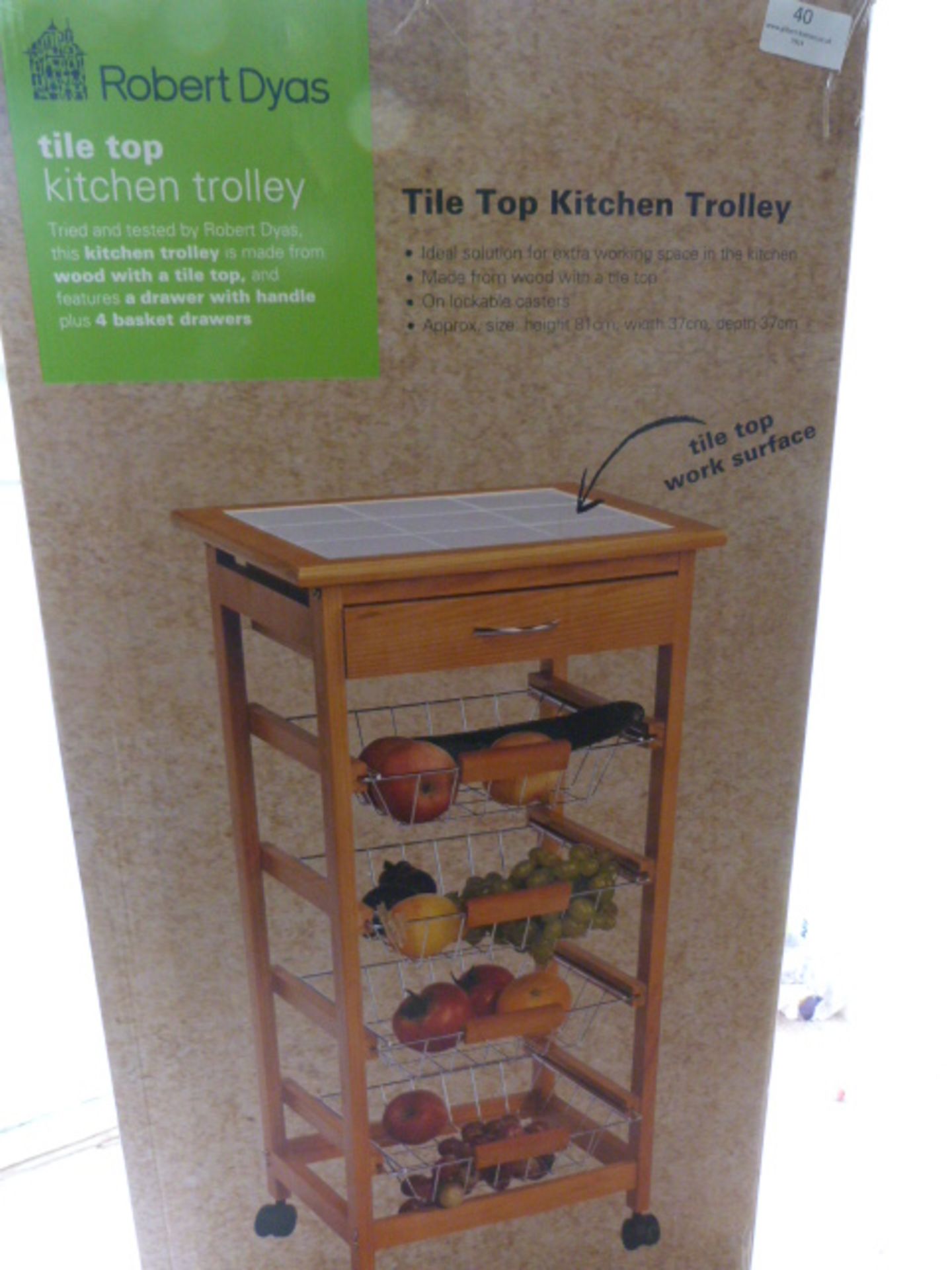 *Tile Top Kitchen Trolley