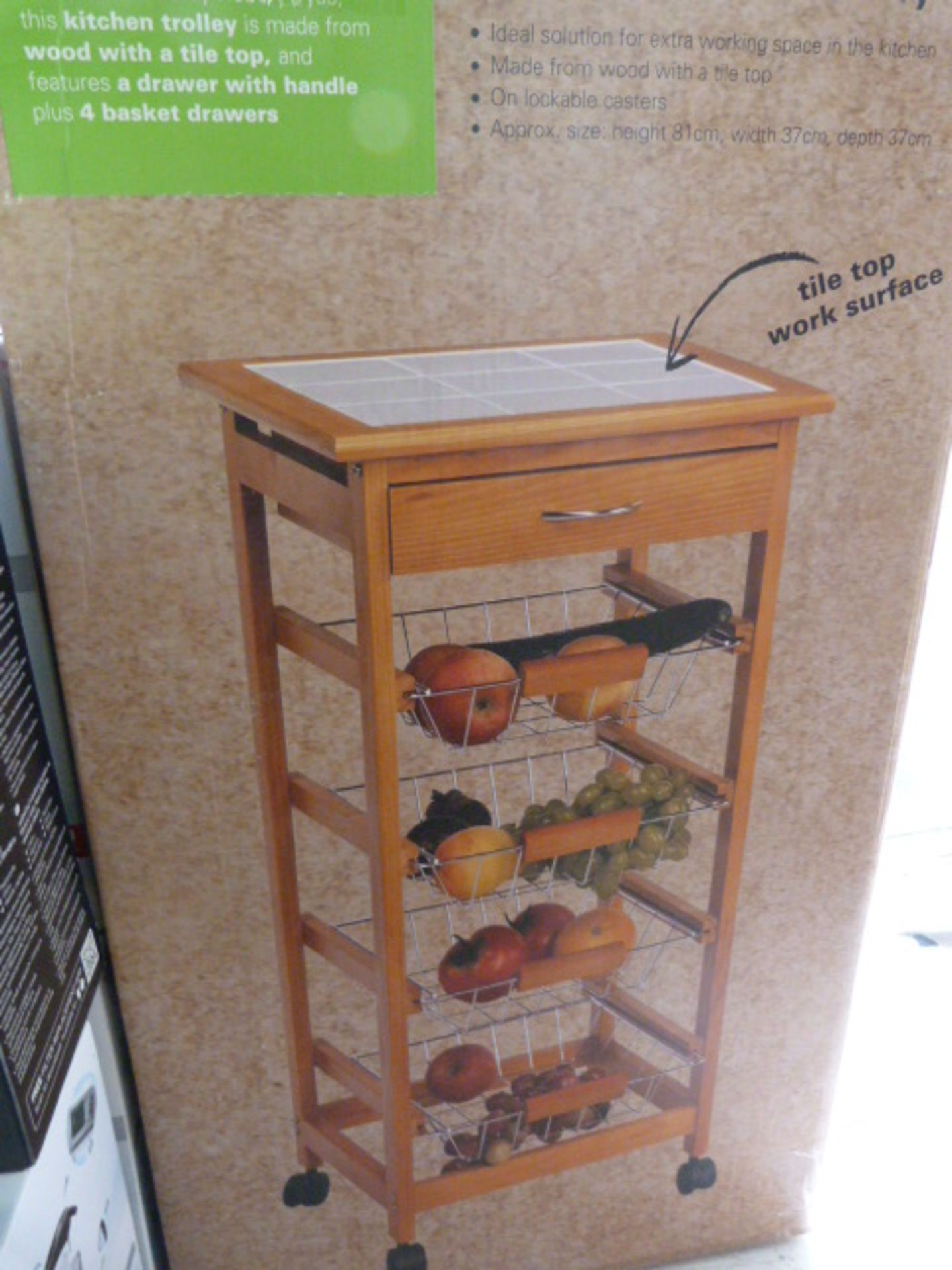 *Tile Top Kitchen Trolley